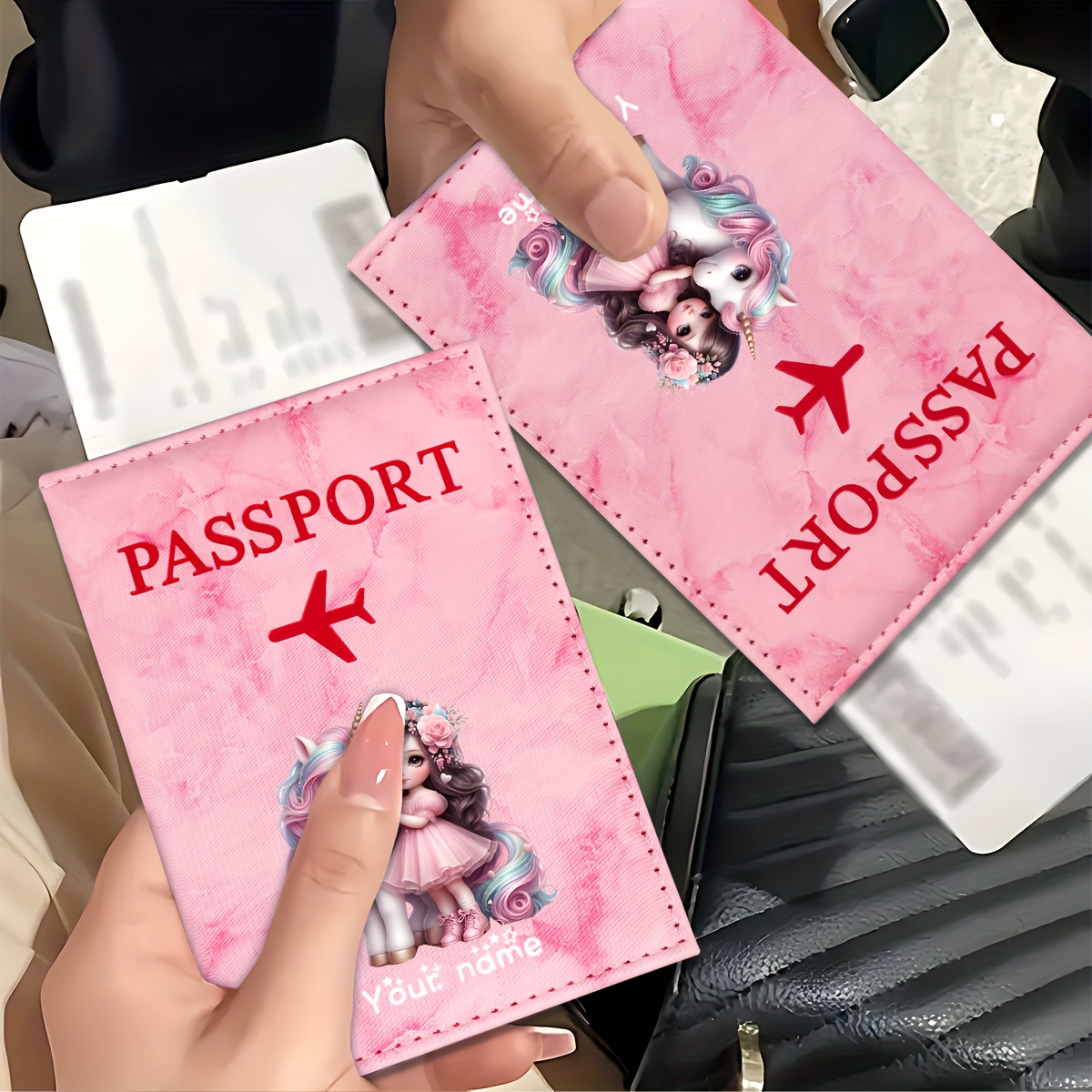 Travel Accessories Kmart - Unicorn Girl Pattern PU Passport Holder