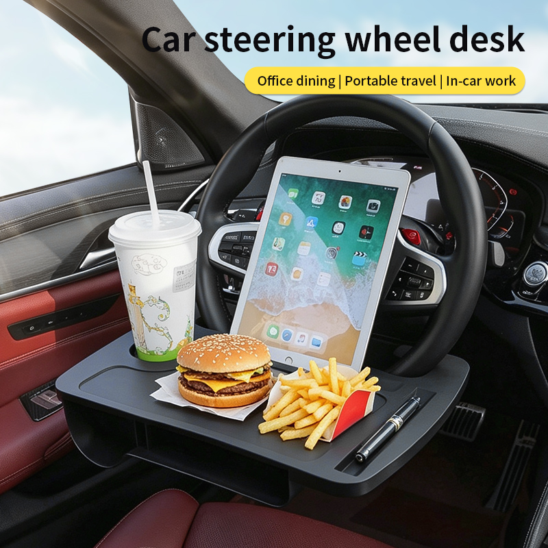 Travel Accessories For Car - 2-IN-1 Car Steering Wheel Table Tray,