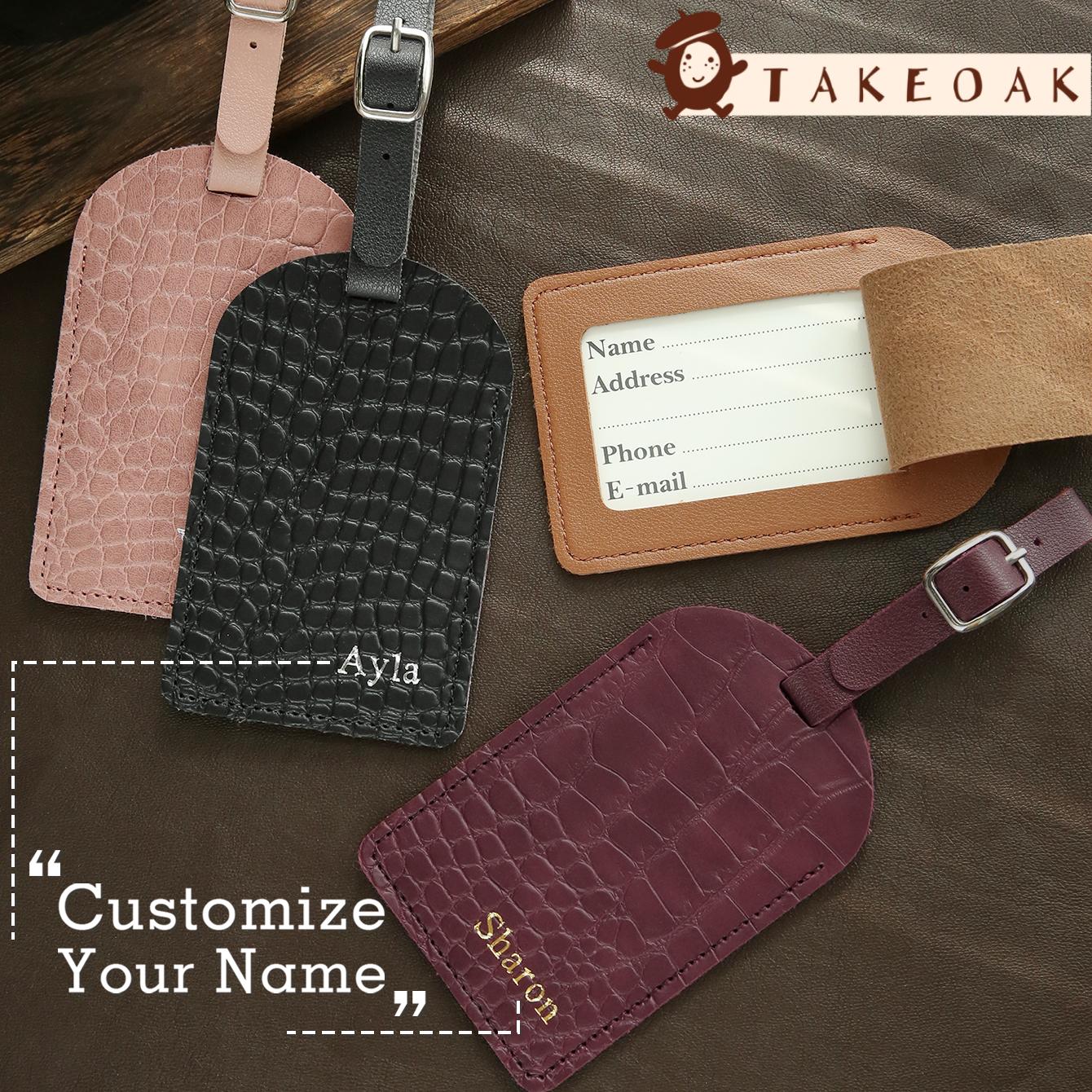 Travel Accessories B&M - Personalized Custom Name Croc Texture Leather