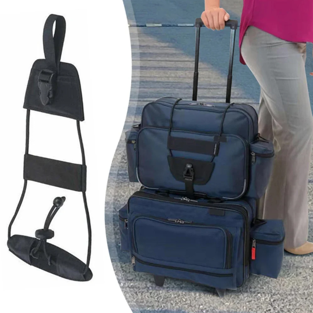 Travel Accessories B&M - Travel Luggage Connecting Strap, Heavy Duty