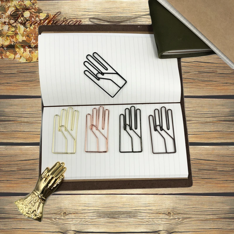 Travel Journal Accessories - Fromthenon Vintage Hand Shape Paper Clips
