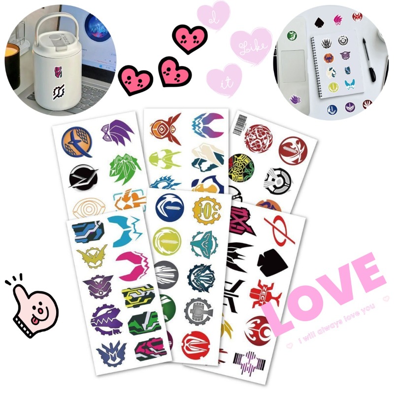 Sticker Luggage Decorative - 60 Sheets Kamen Rider Logo Stickers