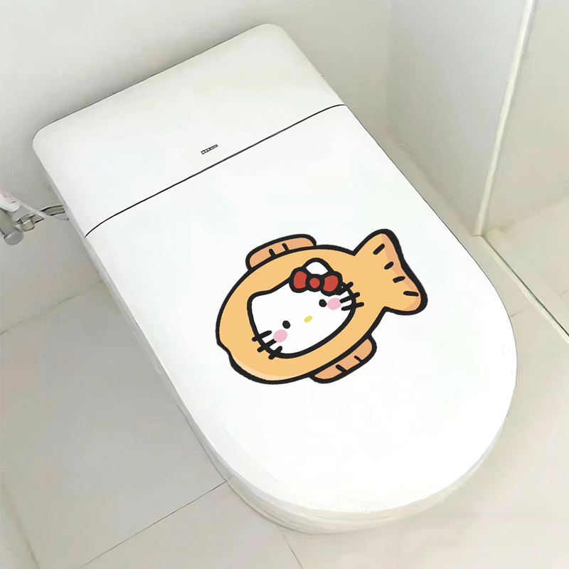 Cute Sanrio Hello Kitty Toilet - Sticker Luggage Decorative 评论和价格
