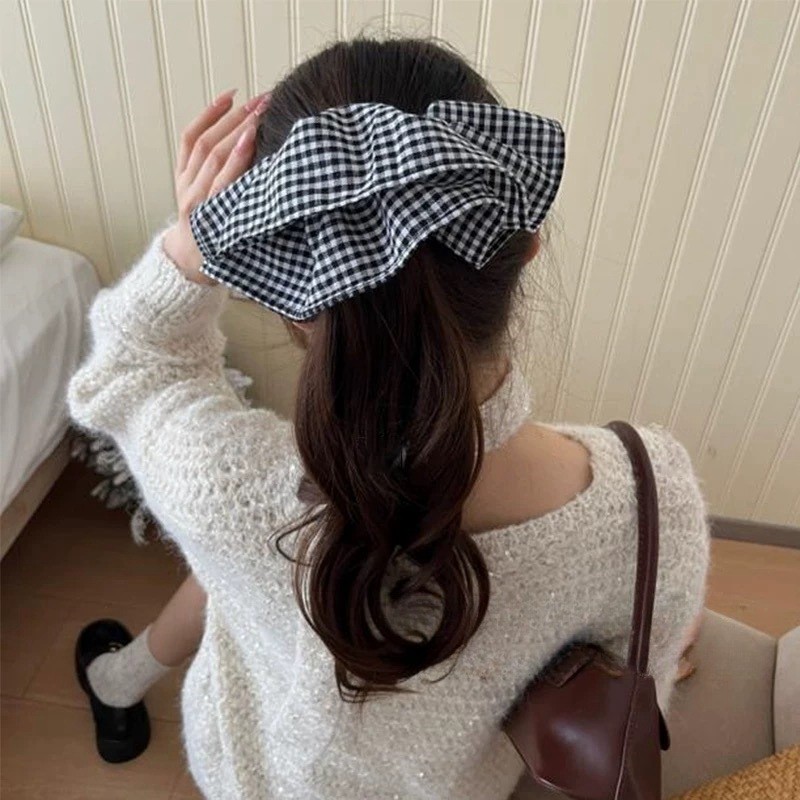 Extra Large Plaid Hair Ties El - Travel Accessories High End 评论和价格