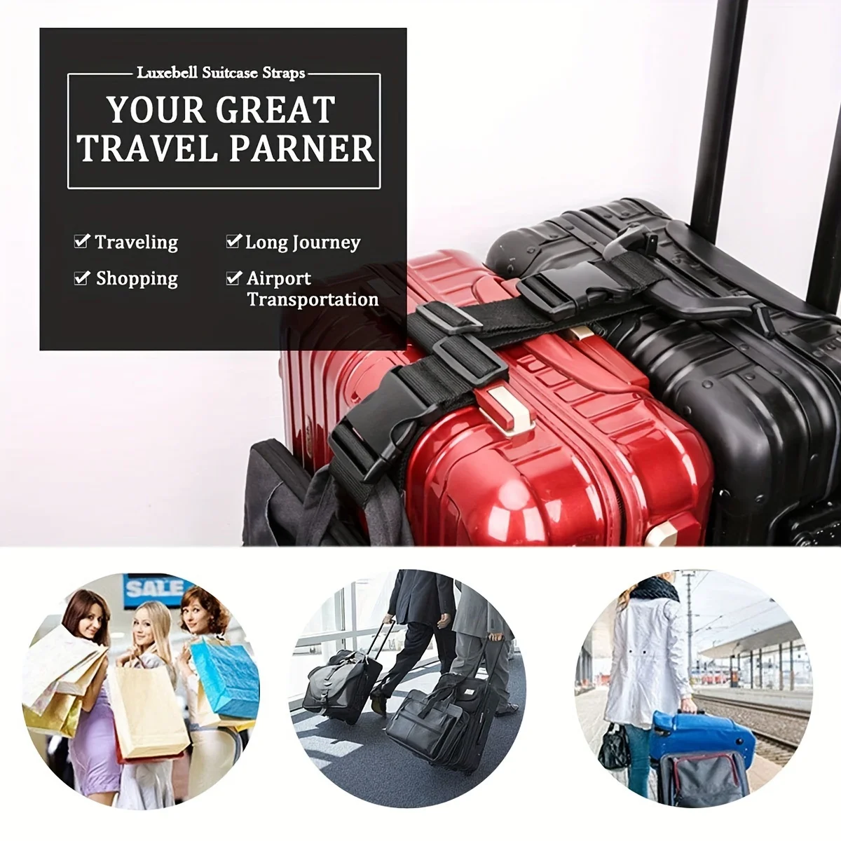 1pc Simple Adjustable Luggage  - Travel Accessories B&M 评论和价格