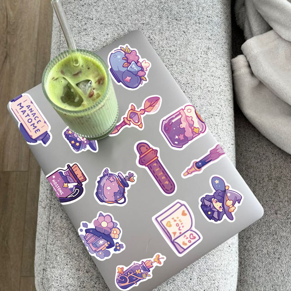 50pcs Purple Magic Witch Potio - Sticker Luggage Decorative 评论和价格