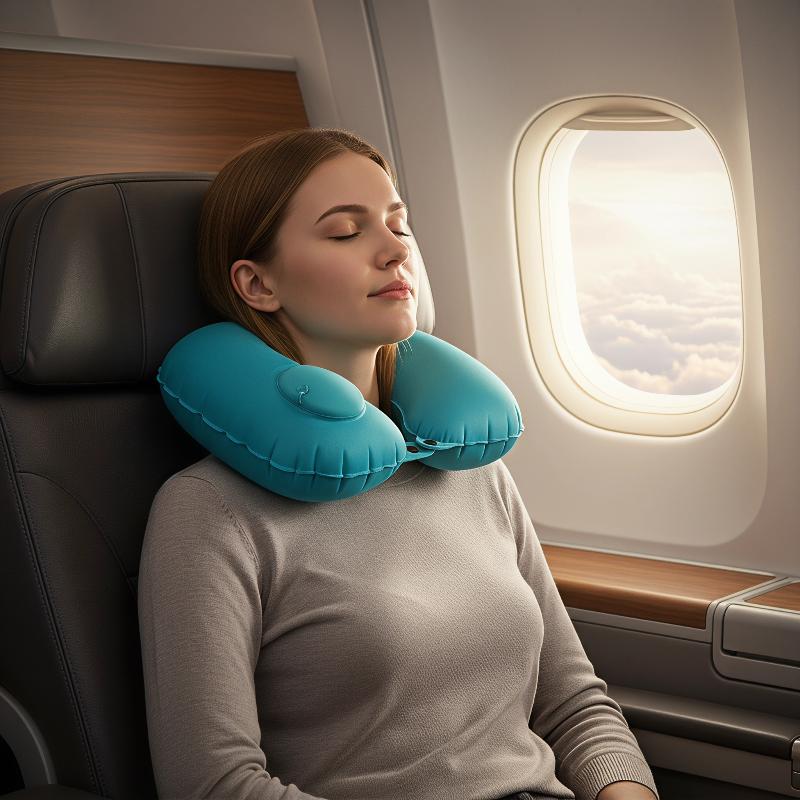 Portable Inflatable Neck Pillo - Travel Pillow Inflatable 评论和价格