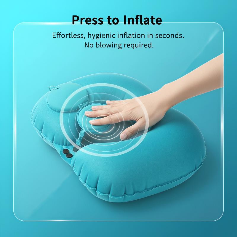 Portable Inflatable Neck Pillo - Travel Pillow Inflatable 评论和价格