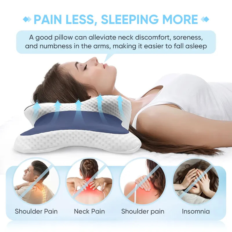 Memory Foam Pillow Cervical Pi - Travel Accessories Pillow 评论和价格