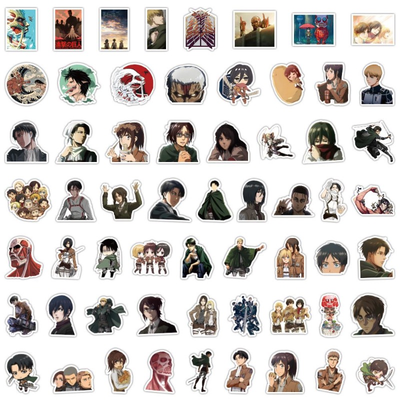60Pcs Attack on Titan Anime St - Sticker Luggage Decorative 评论和价格