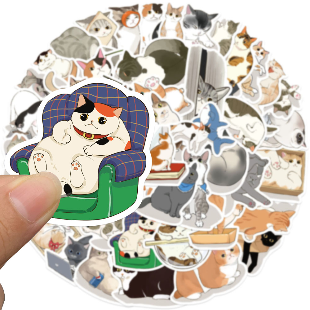 50pcs Cute Gaze Cat Sticker Ca - Sticker Luggage Decorative 评论和价格