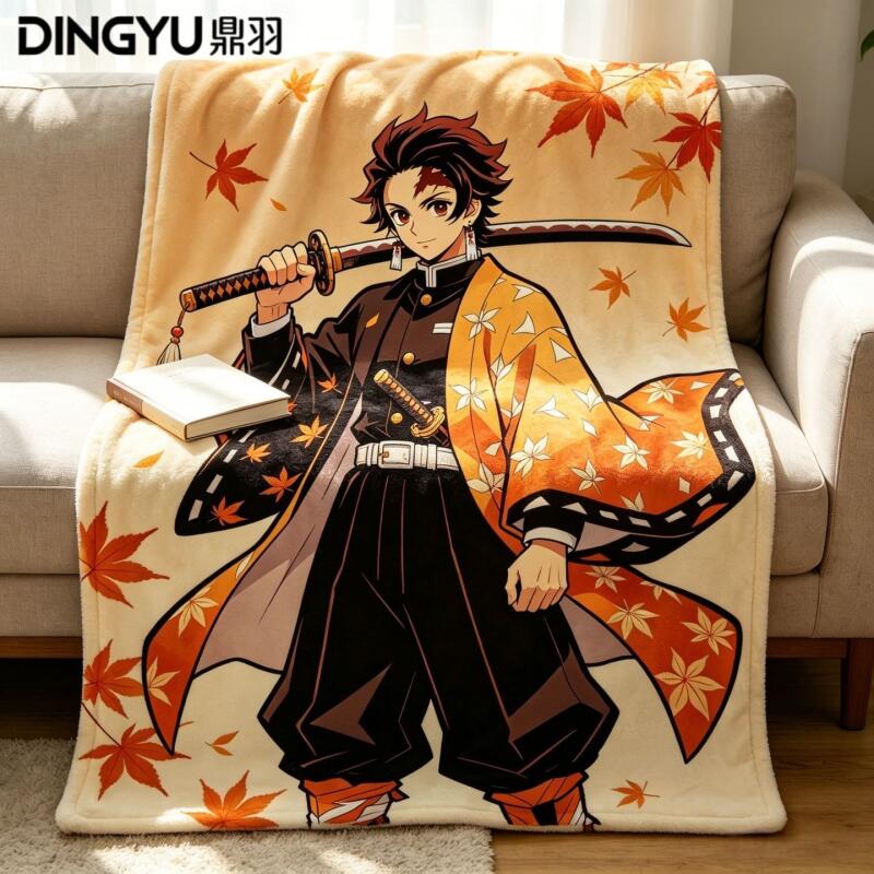Anime Demon Slayer Flannel Bla - Travel Accessories As Gifts 评论和价格