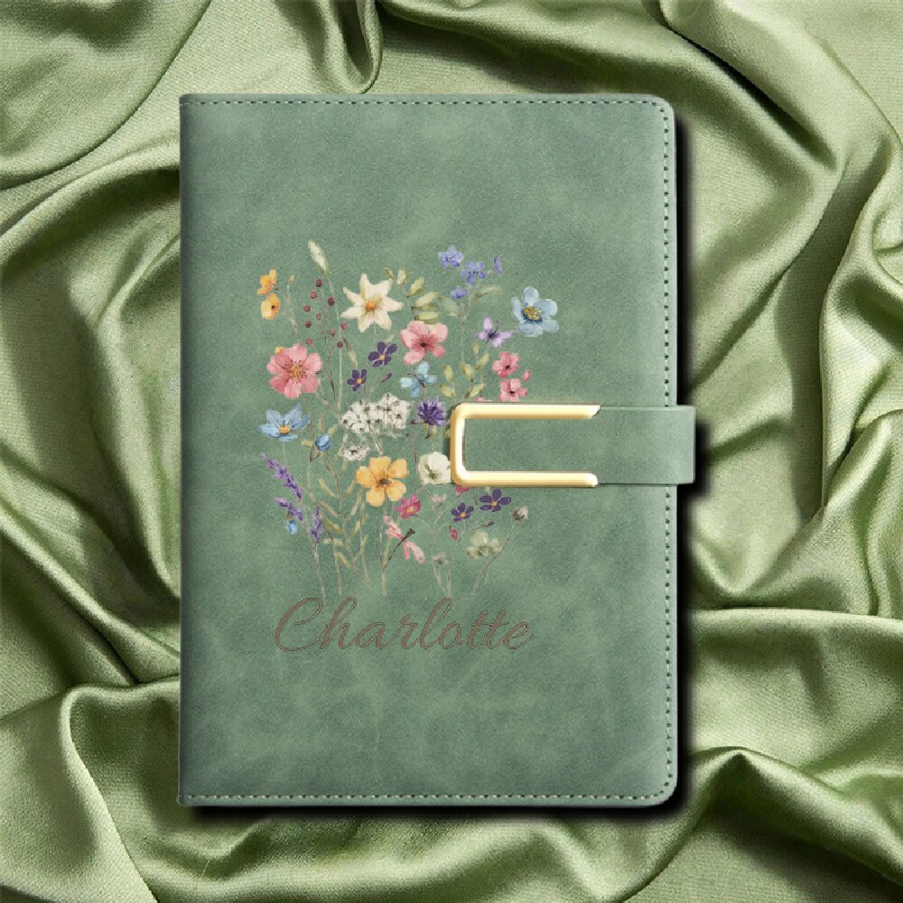 A5 Floral Monogram Custom Name - Travel Journal Accessories 评论和价格