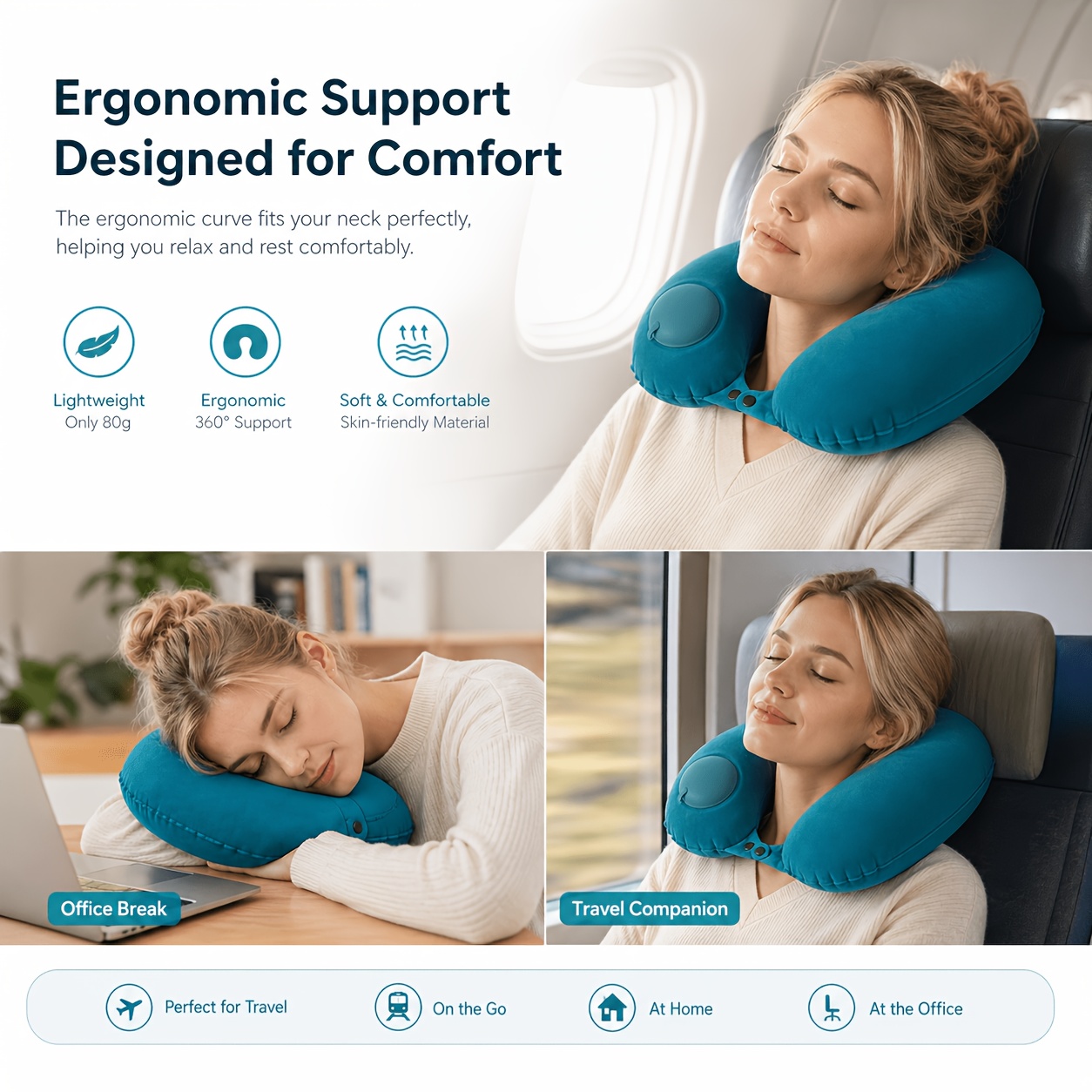 SPDJUMPER Inflatable Travel Ne - Travel Pillow Inflatable 评论和价格