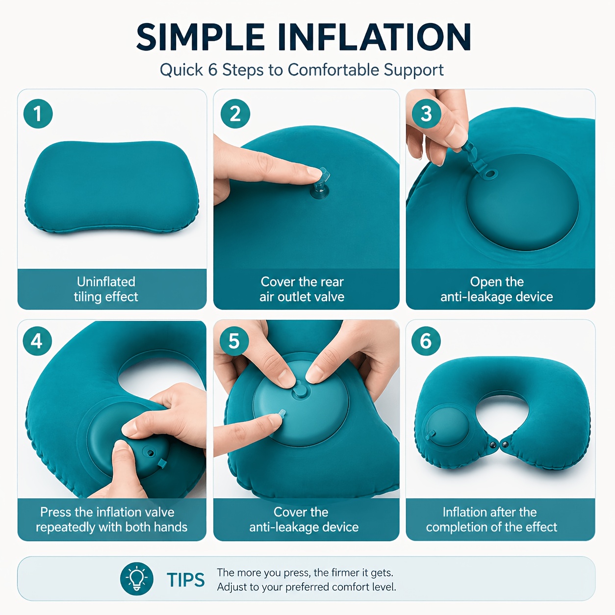 SPDJUMPER Inflatable Travel Ne - Travel Pillow Inflatable 评论和价格