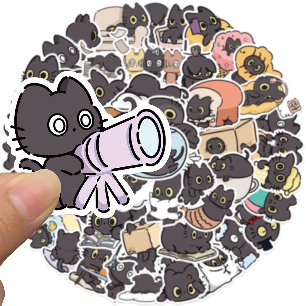 50pcs Naughty Cat Sticker Funn - Sticker Luggage Decorative 评论和价格