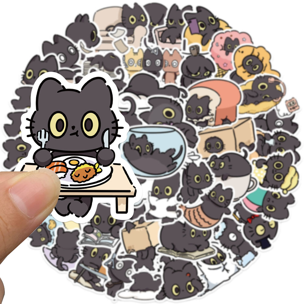 50pcs Naughty Cat Sticker Funn - Sticker Luggage Decorative 评论和价格