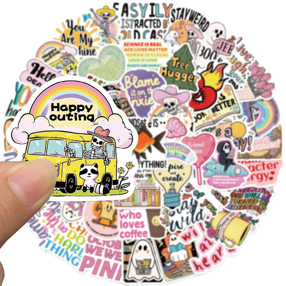 50pcs Funny Cartoon World Stic - Sticker Luggage Decorative 评论和价格